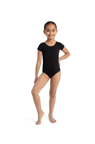 Capezio girls Team Basic Short Sleeve athletic leotards, Black, 4-5 US - Image 2