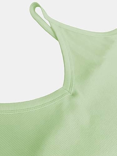 iGENJUN Womens Sleeveless V Neck Ribbed Tank Tops for Women 2025 Backless Slim Fitted Soft Basic Layerring Camisole Shirts,L,Mint Green - Image 4