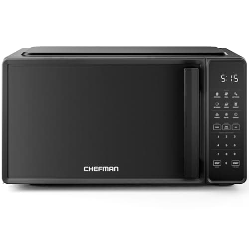 Chefman Countertop Microwave Oven 0.7 Cu. Ft., 700 Watts with 10 Power Levels, 6 Cooking Presets with One-Touch Express Cook, Eco Mode, Child Safety Lock, & Mute Button - Black - Image 1