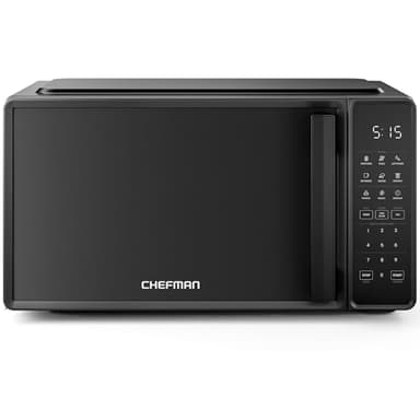 Chefman Countertop Microwave Oven 0.7 Cu. Ft., 700 Watts with 10 Power Levels, 6 Cooking Presets with One-Touch Express Cook, Eco Mode, Child Safety Lock, & Mute Button - Black - Image 1