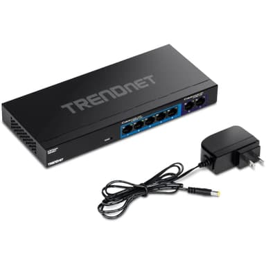 TRENDnet 7-Port Multi-Gig Gaming Switch, TEG-S327, 5 x 1G RJ-45 Base-T Ports, 2 x 2.5G RJ-45 Ports, 20Gbps Switching Capacity, Wall Mountable, Plug & Play, Lifetime Protection, Black - Image 8