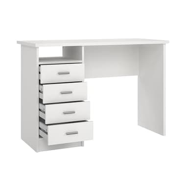 Tvilum 4-Drawer Desk, Modern White Office Writing Desk with Storage, Compact and Functional Desk for Home or Office - Image 5