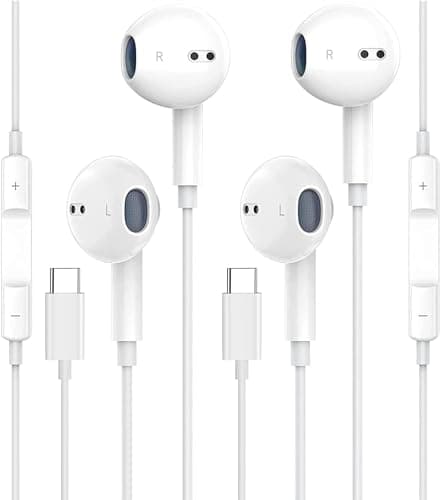 2 Pack USB C Headphones for iPhone 16/15 Earbuds USB C Wired Earphones with Mic & Remote Control Noise Cancelling for iPhone 16 pro, iPad Pro, Galaxy S23/S22/S21/S20/Ultra Note 10/20, Pixel 7/6/6a - Image 1