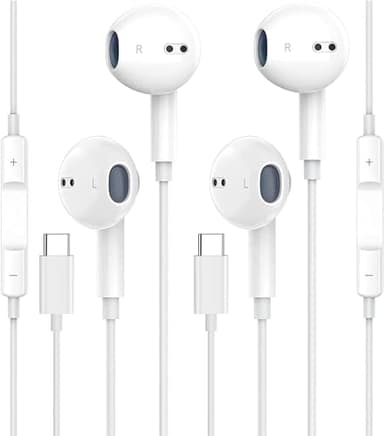 2 Pack USB C Headphones for iPhone 16/15 Earbuds USB C Wired Earphones with Mic & Remote Control Noise Cancelling for iPhone 16 pro, iPad Pro, Galaxy S23/S22/S21/S20/Ultra Note 10/20, Pixel 7/6/6a - Image 1