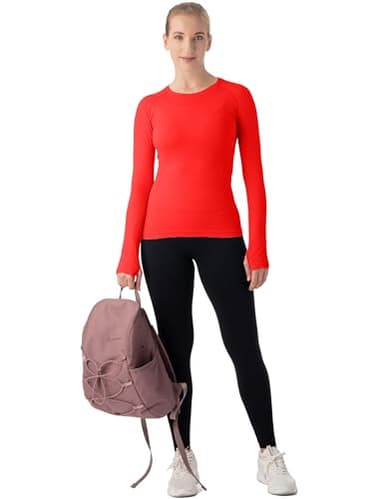 MathCat Seamless Workout Shirts for Women Long Sleeve Yoga Tops Sports Running Shirt Breathable Athletic Top Slim Fit - Image 4