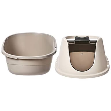 Amazon Basics No-Mess Hooded Enclosed Cat Litter Box, Large, Multicolor, 24 in x 18 in x 17 in - Image 3