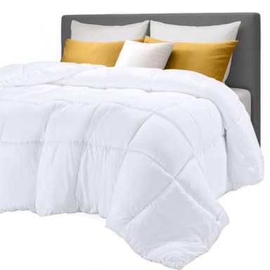 Utopia Bedding Comforters California King Size, All Season Duvet Insert, Down Alternative Box Stitched Bed Comforter with Corner Tabs, Machine Washable (White) - Image 1