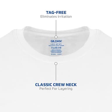 Gildan Men's Crew T-Shirts, Multipack, Style G1100, White, Medium, 6 Count (Pack of 1) - Image 3