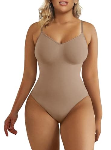 SHAPERX Bodysuit for Women Tummy Control Shapewear Seamless Sculpting Thong Body Shaper Tank Top,SZ5215-Sienna-S/M - Image 1