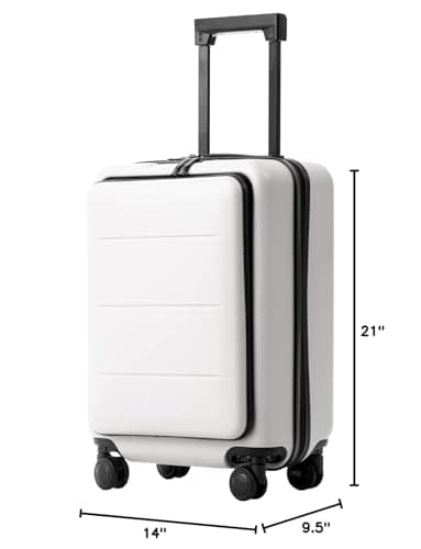 Coolife Carry-On Luggage, 20-inch Lightweight Hardshell, Airline-Certified ABS+PC, Pocket Compartment (White, 20-inch Carry-On) - Image 8