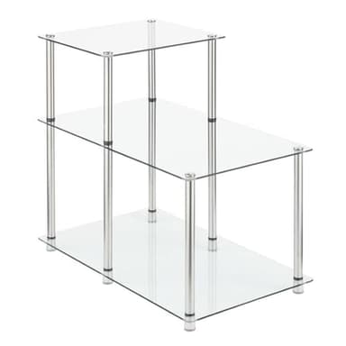 Convenience Concepts Designs2Go Classic Glass 3 Tier Step End Table, Glass - Image 4