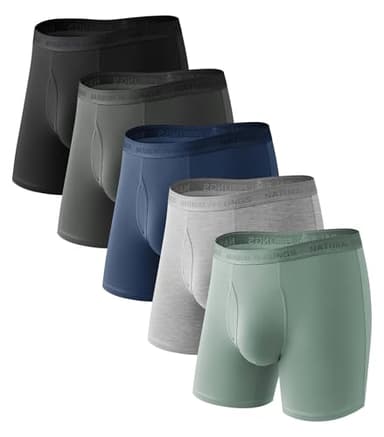 Natural Feelings Men's Underwear Viscose from Bamboo Boxer Briefs Underwear Pack for Men, Multicolor, Large - Image 1