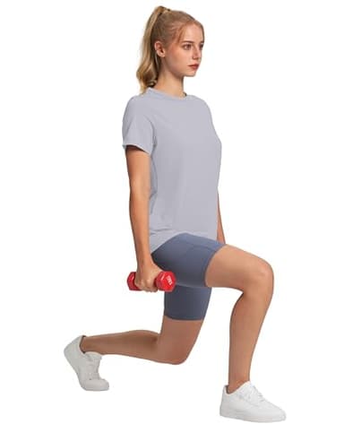 OFEEFAN Womens Work Out Tops Spring Athletic Tops for Women 2024 Grey XL - Image 3