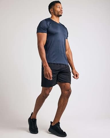 Real Essentials 5 Pack: Men’s V-Neck Dry-Fit Moisture Wicking Active Athletic Tech Performance T-Shirt Set 11, L, Pack of 5 - Image 5