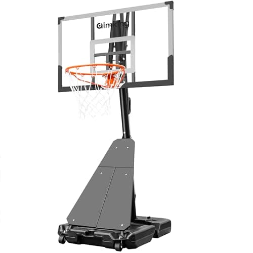 Aimking Basketball Hoop Outdoor System with 44 Inch Backboard, 4.8FT-10FT Height Adjustable Basketball Goal System for Youth/Teens/Adults Indoor Outdoor Pool - Image 1