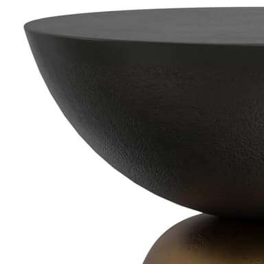 SIMPLIHOME Clement Cast Aluminum Side Table, 15.25" Round, 24" Tall, Black Nickel/Antique Brass, Industrial Hourglass Design for Living Room - Image 7