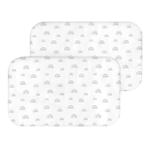 Bassinet Sheet Set 2 Pack Fitted Bassinet Sheets for Baby Boy Girl, Fit for Baby Delight, ANGELBLISS, Mika Micky, Milliard, MiClassic, Dream On Me, Baby Joy Bedside Sleeper, Rainbow - Image 1