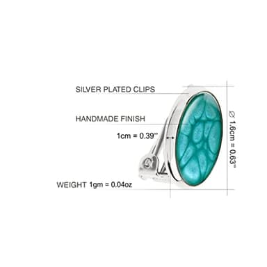 Elegant Small Round Clip on Earrings - Non Pierced Ears for Women (Style N 23 - Calour Light Blue Silver) - Image 2