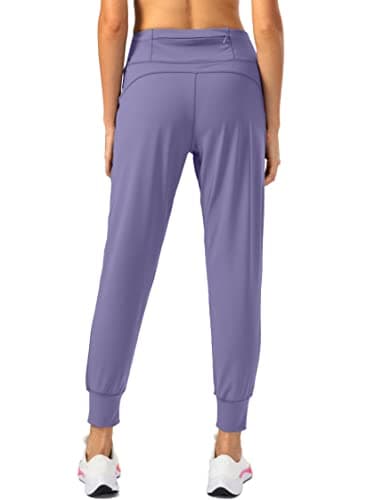 Soothfeel Women's Joggers with Zipper Pockets High Waisted Athletic Workout Yoga Pants Joggers for Women Dusty Purple - Image 2