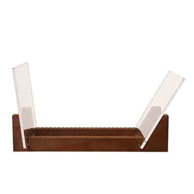 KAIU Vinyl Record Storage Holder - Solid Wood with Crystal Clear Acrylic Holder - Premium Design, Perfect 12" LPs or 7" Singles Display Unit - Stores and Supports up to 50 Albums (Vintage Brown) - Image 2