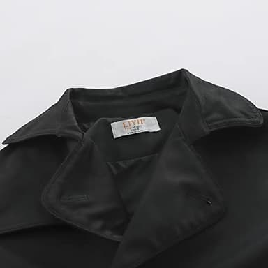 LJYH Big Boys Classic Peacoats Dress Coats Children Fall Toggle Trench Jackets Black 7/8yrs - Image 4