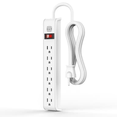 Power Strip Surge Protector, 6 Feet Extension Cord, 600 Joules Surge Protection, Multiple Protection 6 Outlet Strip, ETL Listed - Image 1