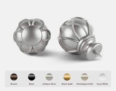 KAMANINA Curtain Rods for Windows 66 to 120 Inch, 7/8 Inch Antique Silver Heavy Duty Window Curtain Rod 32 to 120 (2.6-10ft), Adjustable Decorative Drapery Rods with Netted Texture End - Image 4