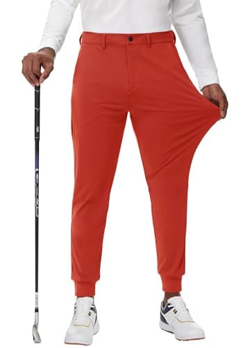JWM Men's Stretch Golf Joggers Pants with Belt Loops - 29" Slim Fit Tapered Casual Business Travel Dress Work Sweatpants - Image 2