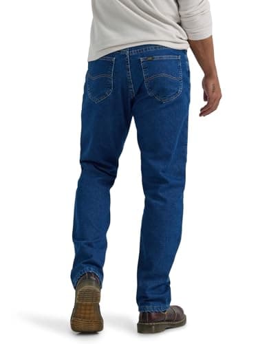 Lee Men's Legendary Relaxed Straight Jean, Blue Matter-Gray Fleece-Lined, 36W x 32L - Image 3