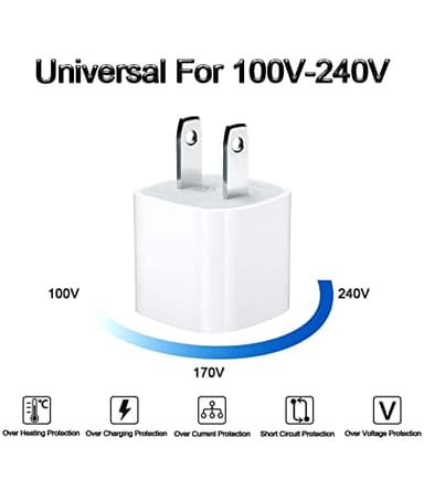USB Wall Charger,Small iPhone Charger Box,Travel Plug Cube 5W Power Adapter for iPhone SE 2020/12 Pro Max/11 Pro Max/XR/X/8 Plus/7/6S/6S/6/5,Galaxy S7/S6/S5 Edge,LG,HTC,Huawei,Moto,Kindle - Image 2