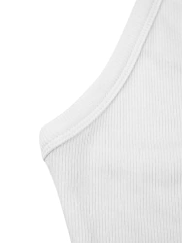 iGENJUN Women Workout Tops for Women Racerback Tank Tops 2025 Yoga Gym Ribbed Sleeveless Shirts Clothes,L,White - Image 5