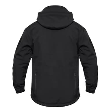 MAGCOMSEN Men's Jacket Tactical Performance Waterproof Softshell Jackets Fleece Lined Ski Snow Winter Windbreaker Black L - Image 2