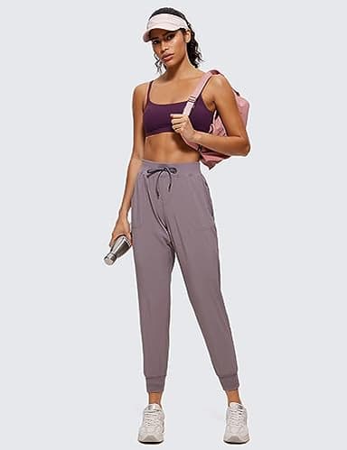 CRZ YOGA Womens Butterluxe Adjustable Spaghetti Strap Sports Bra - Scoop Neck Wireless Padded Yoga Workout Crop Top Deep Purple XX-Small - Image 3