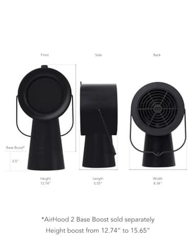 AirHood Essential Set | Portable Range Hood 2 with Battery Pack and Base Boost Included | Enhanced Airflow & LED Touch Pane - Midnight Black - Image 7