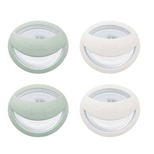 NUK Perfect Match Silicone Pacifier, 4 Pack, for Ages 0-6m, Green & White - Image 1