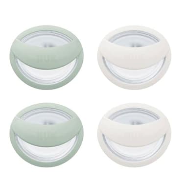 NUK Perfect Match Silicone Pacifier, 4 Pack, for Ages 0-6m, Green & White - Image 1