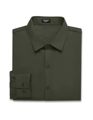 COOFANDY Men's Button Down Shirt Casual Dress Shirts Wrinkle Free Muscle Fitted Shirt Olive Green - Image 6