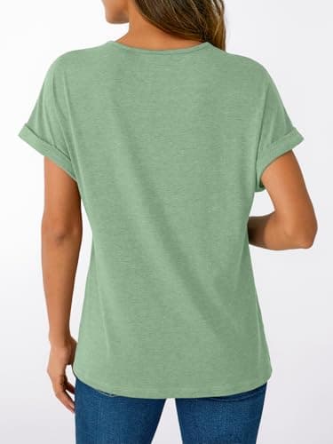 AUTOMET Short Sleeve V Neck T Shirts Womens 2025 Summer Spring Fashion Business Casual Dressy Cute Lightweight Loose Fit Work Tshirts Ladies Blouses Henley Tops Clothes Outfits Clothing - Image 4