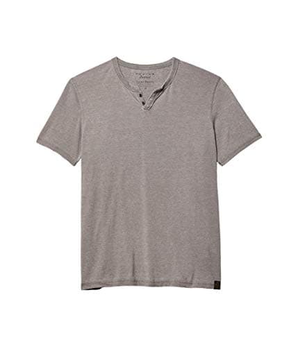 Lucky Brand Men's Venice Burnout Notch Neck Tee Shirt, Gargoyle, X-Large