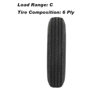 YUANXING Trailer Tires on Rim 4.80-12 480-12 4.80 X 12 Load Range C，5 Lug 12 in.Wheel White - 5 on 4.5"，Set of 2 - Image 3