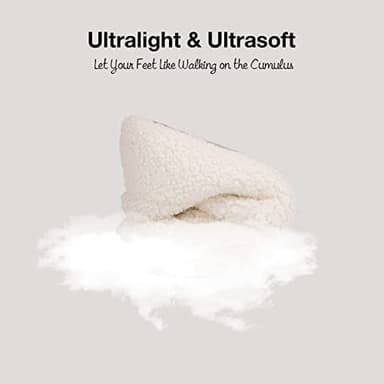 HomeTop Women's Fuzzy Curly Fur Memory Foam Loafer Slippers Bedroom House Shoes with Polar Fleece Lining (7-8, Cream White) - Image 5