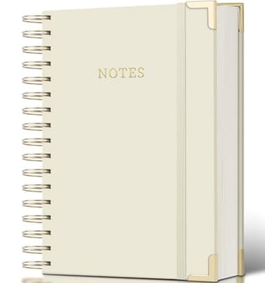 ALKALO Spiral Notebook Journal, 328 Pages Linen Hardcover College Ruled Notebook, Lined Thick Journals for Women Men, A4 Thick Spiral Journal for Writing, 100GSM Paper, Cute Notebooks for Work School - Image 1