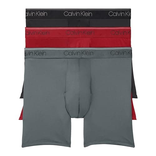 Calvin Klein Men's Micro Stretch 3-Pack Boxer Brief, Black, RED, Convoy, S - Image 1
