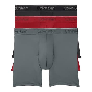 Calvin Klein Men's Micro Stretch 3-Pack Boxer Brief, Black, RED, Convoy, S - Image 1