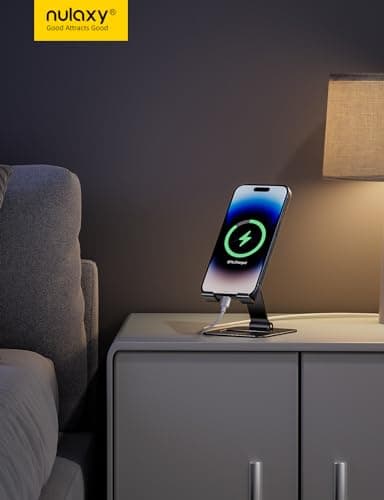 Nulaxy 2 Pack Dual Folding Cell Phone Stand, Fully Adjustable Phone Holder for Desk, Compatible with iPhone 17 16 15 14 13 12 11, Nintendo Switch, All Phones, Black & Rose Gold - Image 7