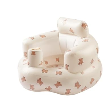 Babygreat Inflatable Baby Seat for 3-36 Months, Portable Blow Up Support Seat with Built-in Air Pump, Learning to Sit & Feeding Chair for Infants & Toddlers (Bear) - Image 8