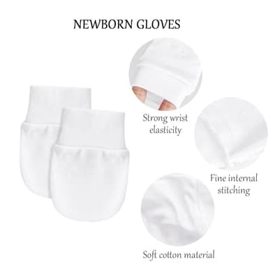 6 Pairs Baby Mittens No Scratch Mittens Infant Soft Gloves Mittens for 0-6 Months Boys Girls - Image 5