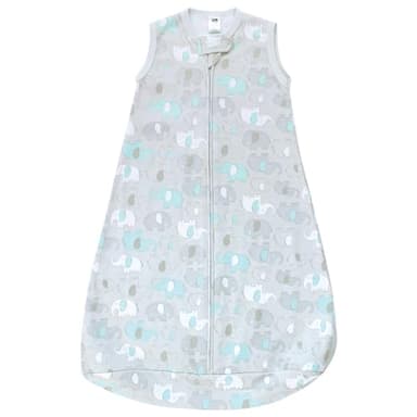 Hudson Baby Unisex Baby Cotton Long-Sleeve Wearable Sleeping Bag, Sack, Blanket, Neutral New Elephant, 3-9 Months - Image 3