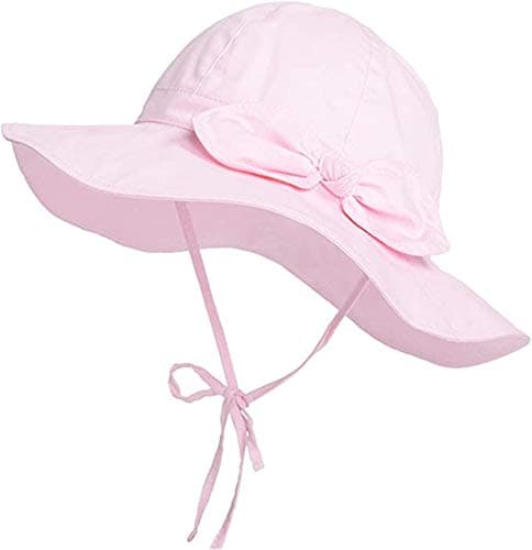 Urban Virgin Baby Girl Sun Hats Summer Baby Hats UPF 50+Toddler Sun Hat Infant with Wide Brim Bucket Hat Light Pink 2-4 T - Image 1