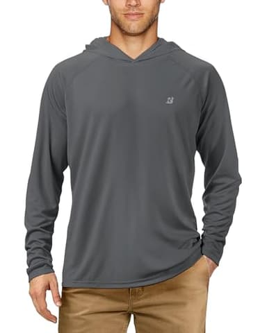 Roadbox 2 Pack UPF 50+ Fishing Shirts for Men Long Sleeve Sun Protection Hoodie Lightweight Outdoor UV Hiking Shirts - Image 2